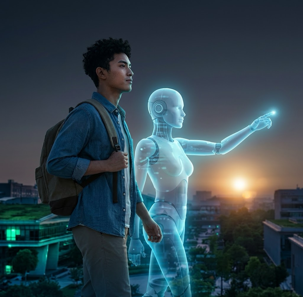 A student's AI agent evolving alongside them — from Freshman to Graduate to Early Career